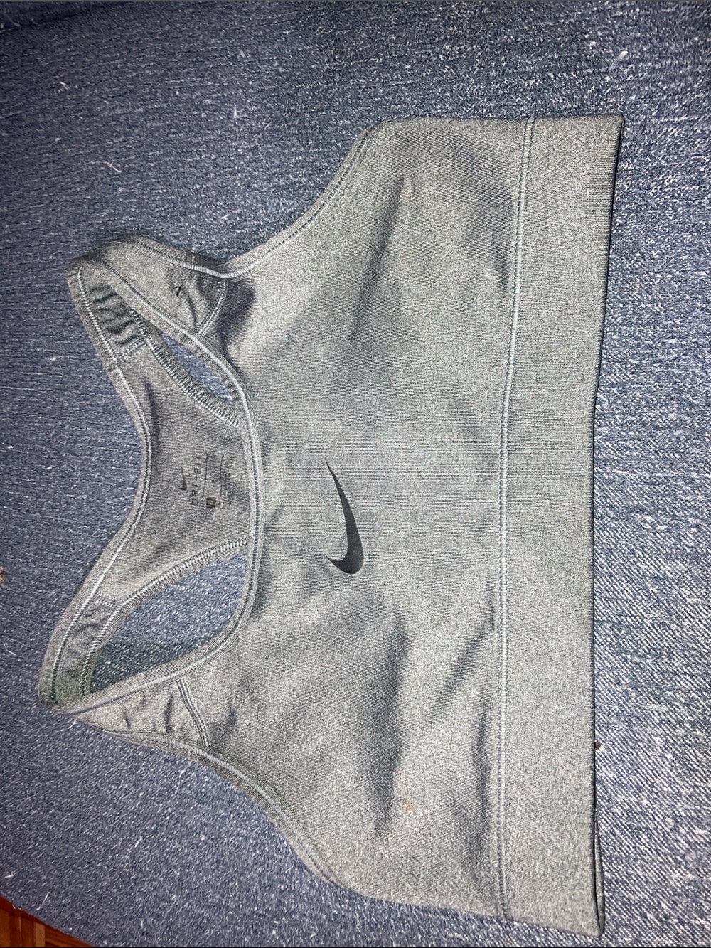 Nike Heather Gray Racerback Sports Bra with Swoosh